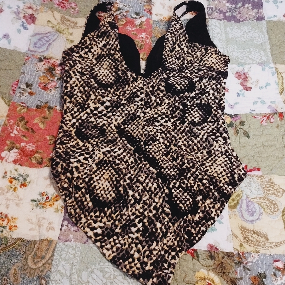 Alisha Levine Leopard Print Bathing Suit